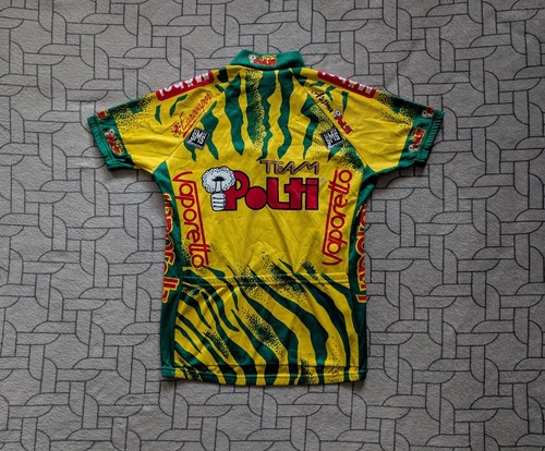 ● VINTAGE 1990'S TEAM POLTI CYCLING 1/4 SHIRT SMS SANTINI SIZE MEN'S ADULT M ● - Picture 2 of 12