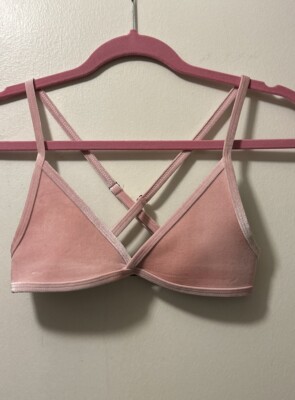Hoaka Swimwear Baby Pink Velvet Bikini Top X Small