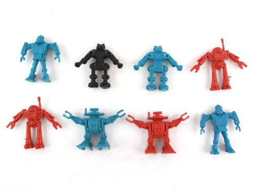 lot of 8 vintage Ro-Gun ROGUN Plastic Robots Space Figures 1980s ARCO 1.5” army - Picture 1 of 7