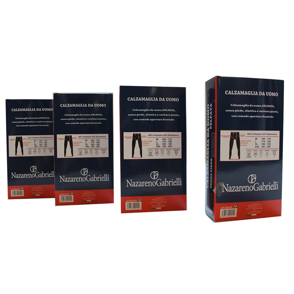 Calzamaglia da uomo termica in microfibra Collant invernali sci nero blu grigio - Immagine 4 di 4