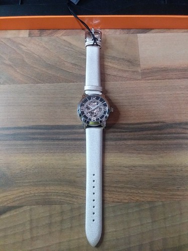 Reloj Stuhrling Skeleton Cuero Tono Plata 23 Joyas Automático ST-906-SK - Imagen 3 de 6