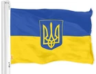 Ukraine Ukrainian Coat of Arms Flag 2x3 Ft Printed 150D Polyester by G128