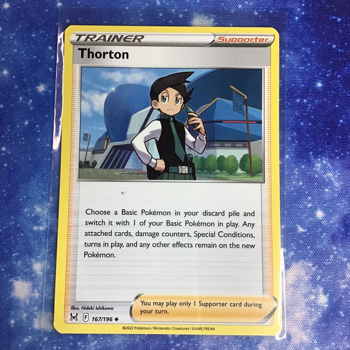 thorton pokemon card value (swsh11-167) Choose a Basic Pokemon in your discard pile and switch it with 1 of your Basic Pokemon in play Thorton 210/196 Lost Origin |