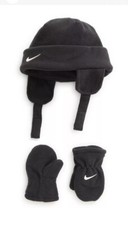 Baby Toddler Nike Kids' Swoosh Fleece Cap & Gloves Set anthracite. 2/4T  NWT