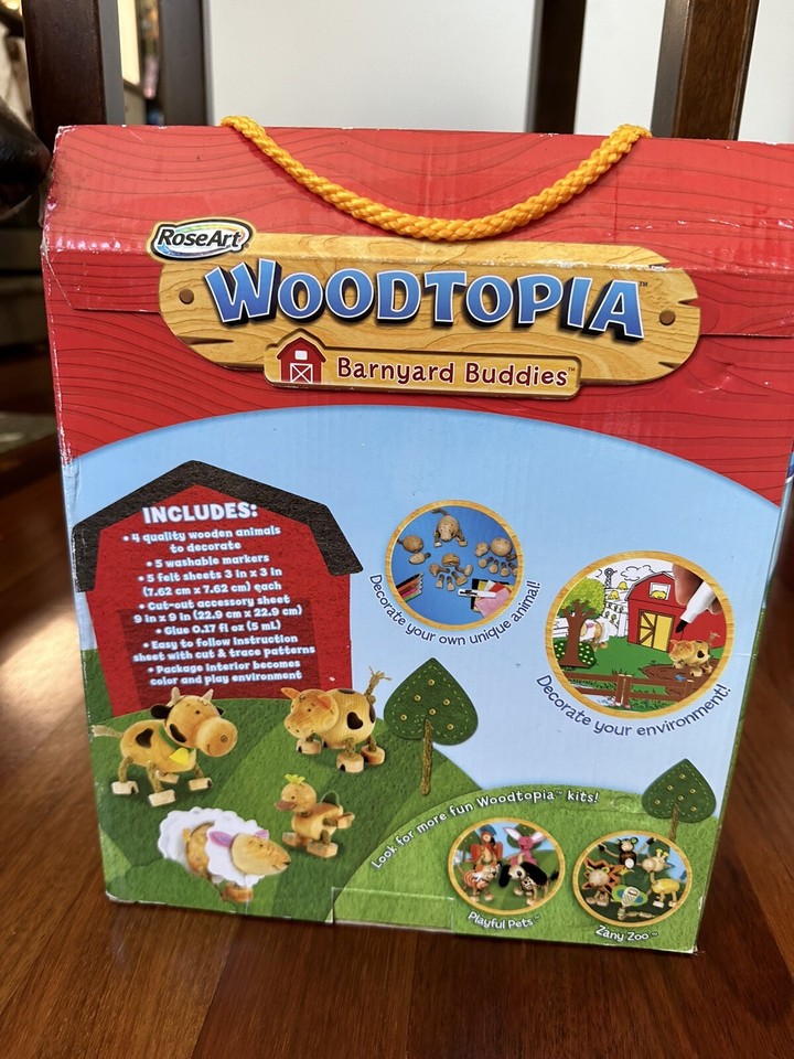 Woodtopia Barnyard Buddies - Create Play Animal Craft Kit Unique Kids ...