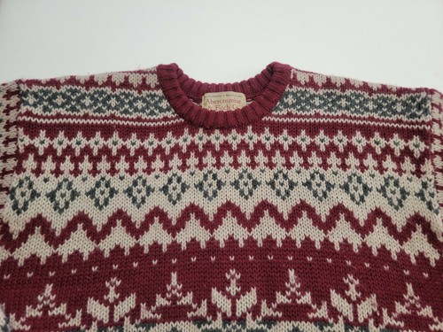Vintage Abercrombie And Fitch Mens L 100% Wool Sweater Nordic Heavy Chunky Knit - Picture 6 of 12
