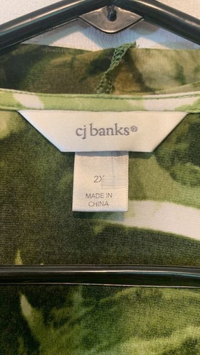 2X Plus Top/Tunic, Long Flowy, Colorful! Light-Weight, CJ Bank Mock 2-Piece EUC - Picture 9 of 11