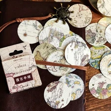 46Pcs Travel Map Label Scrapbooking Sticker Making Decor Envelope Diary Craft