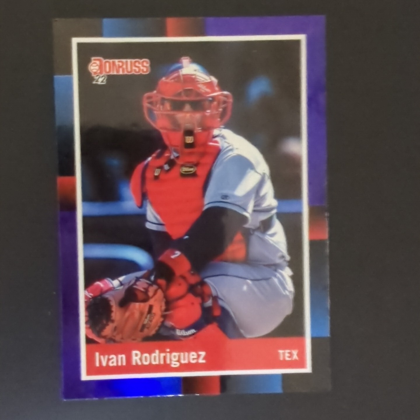 Ivan Rodriguez 2022 Donruss #276 Holo Purple Parallel RETRO Texas Rangers TEX 27