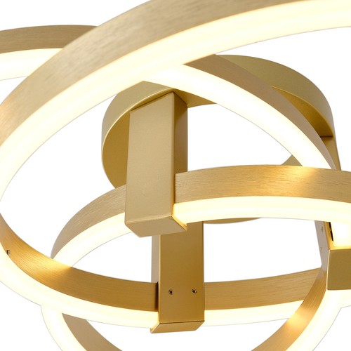 Modern Pendant Light Gold Wave LED Ceiling Lamp Dimmable Dining Room Chandelier - Picture 13 of 14