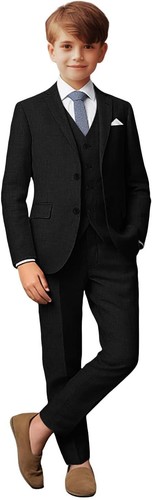 Boys' Suits Slim Fit Linen Suit Casual 3Pcs Suits for Boys Summer Beach Outfits - Picture 19 of 37