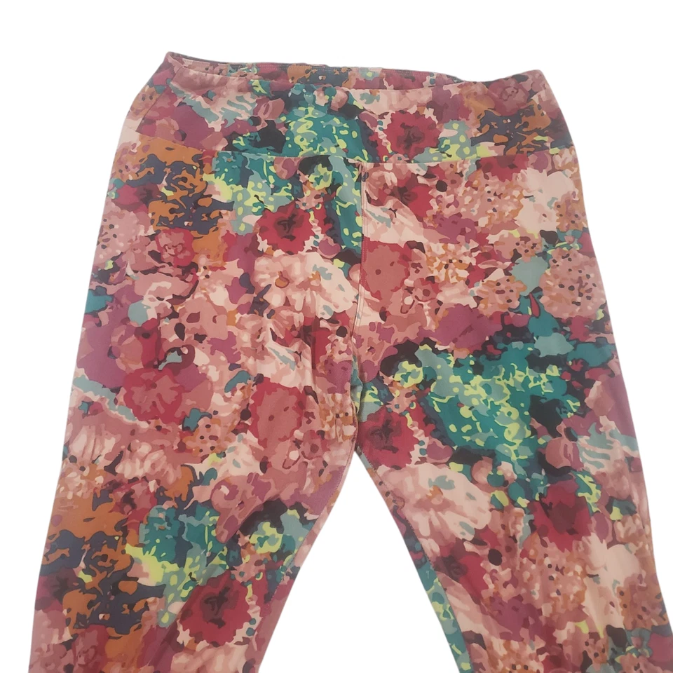 Leggings LuLaRoe altos y curvilíneos para mujer multicolor florales tiro alto elásticos tobillo Foto 2 de 4