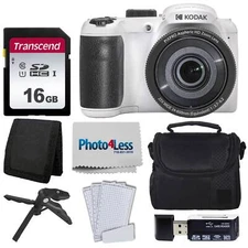 Kodak PIXPRO AZ255 Digital Camera (White) Kit + 16GB Memory Card + Accessories!