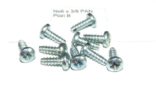 N06 x 3/8 Screws - Round Head Pan Pozi B - steel - New Old Stock - Picture 5 of 7