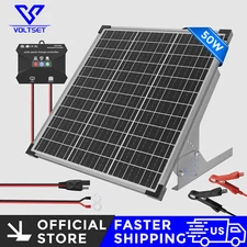 VOLTSET 50W Solar Panel Kit with Mount Bracket, 12V Solar Battery Charger for RV