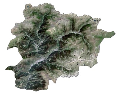 Andorra Satellite Map GLOSSY POSTER PICTURE PHOTO PRINT BANNER 12176