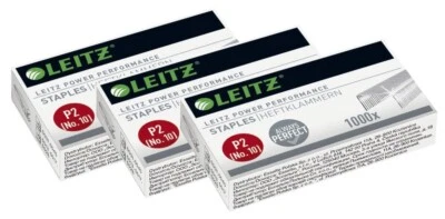3 x Leitz Heftklammern 5577 Klammern P2 verzinkt No.10 Tackernadeln 1000 Stück