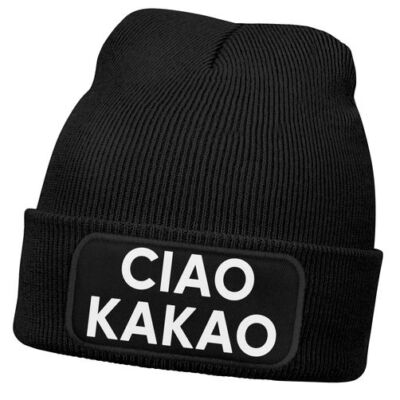 Men's Beanie with Patch Knitted Hat with Saying Print Funny Word Game Hello