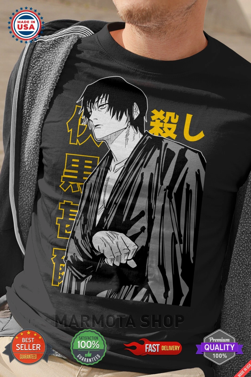 Toji Fushiguro Jujutsu Satoru T-Shirt Gojo Satoru Anime Japanese Tee Shirt JJK
