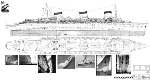NORMANDIE, 1935, Transatlantikliner. Modellbauplan RC - Bild 2 von 7