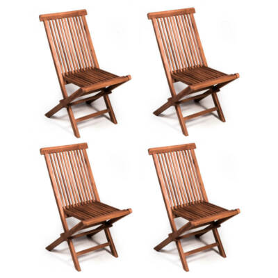Set sedie pieghevoli da giardino in legno teak per tavolo da