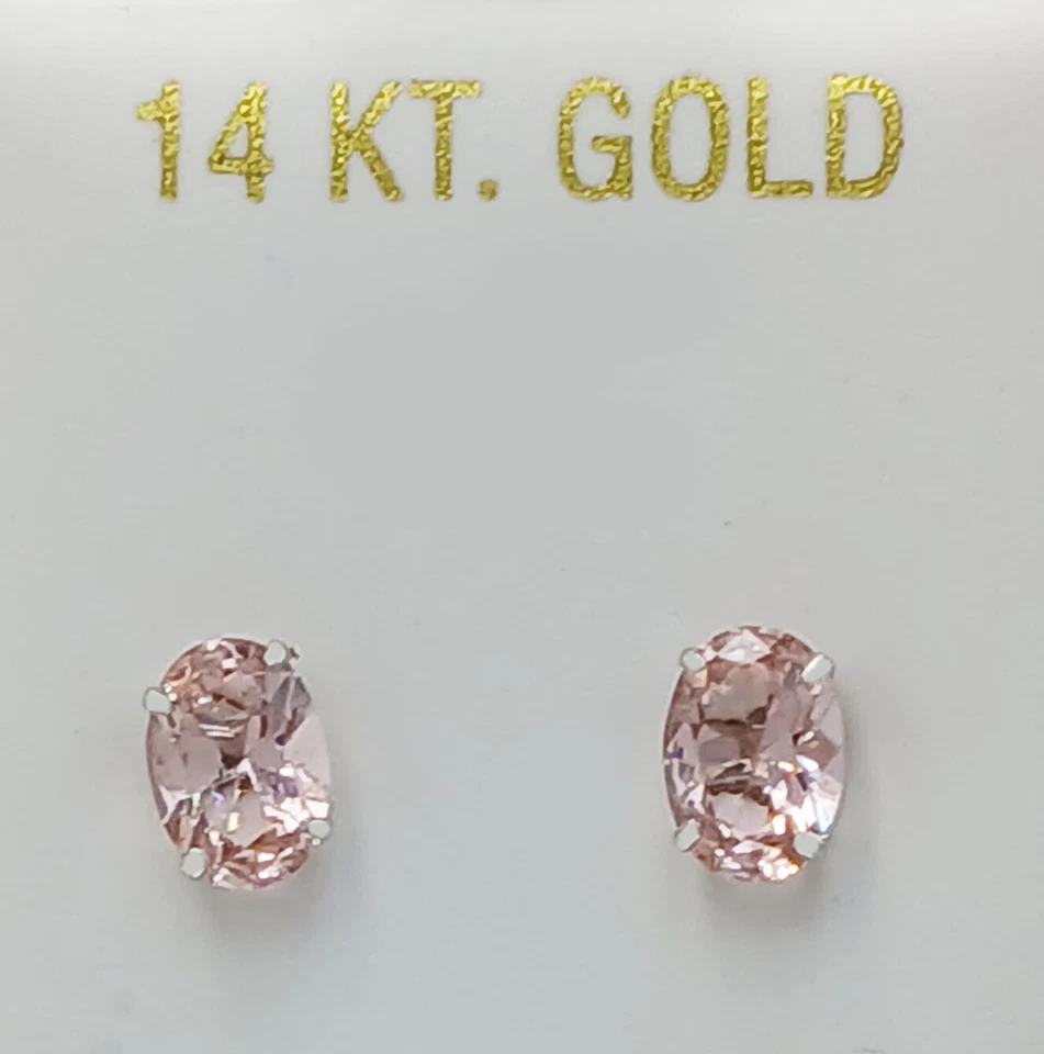 PENDIENTES MORGANITA ORIGINALES 2,12 quilates oro blanco macizo 14k - Valoración gratuita Foto 4 de 4