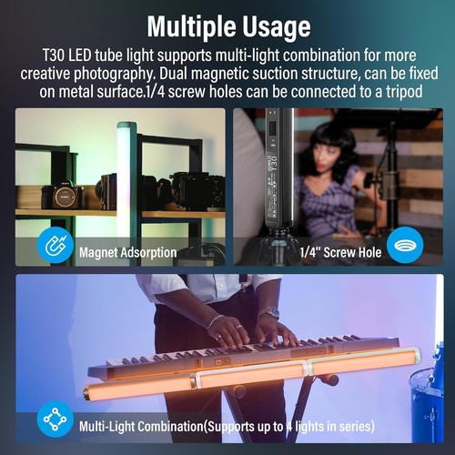 SIRUI T30 30W RGB LED Video Light Stick Full Color Pixel Tube Light 2500K-7000K - Picture 5 of 9