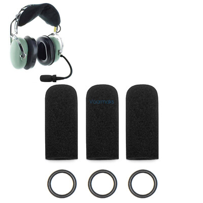 3 Foam Mic Cover for David Clark H10-13.4,DC One-X,PRO-X2,DC-Pro X,H20,H10