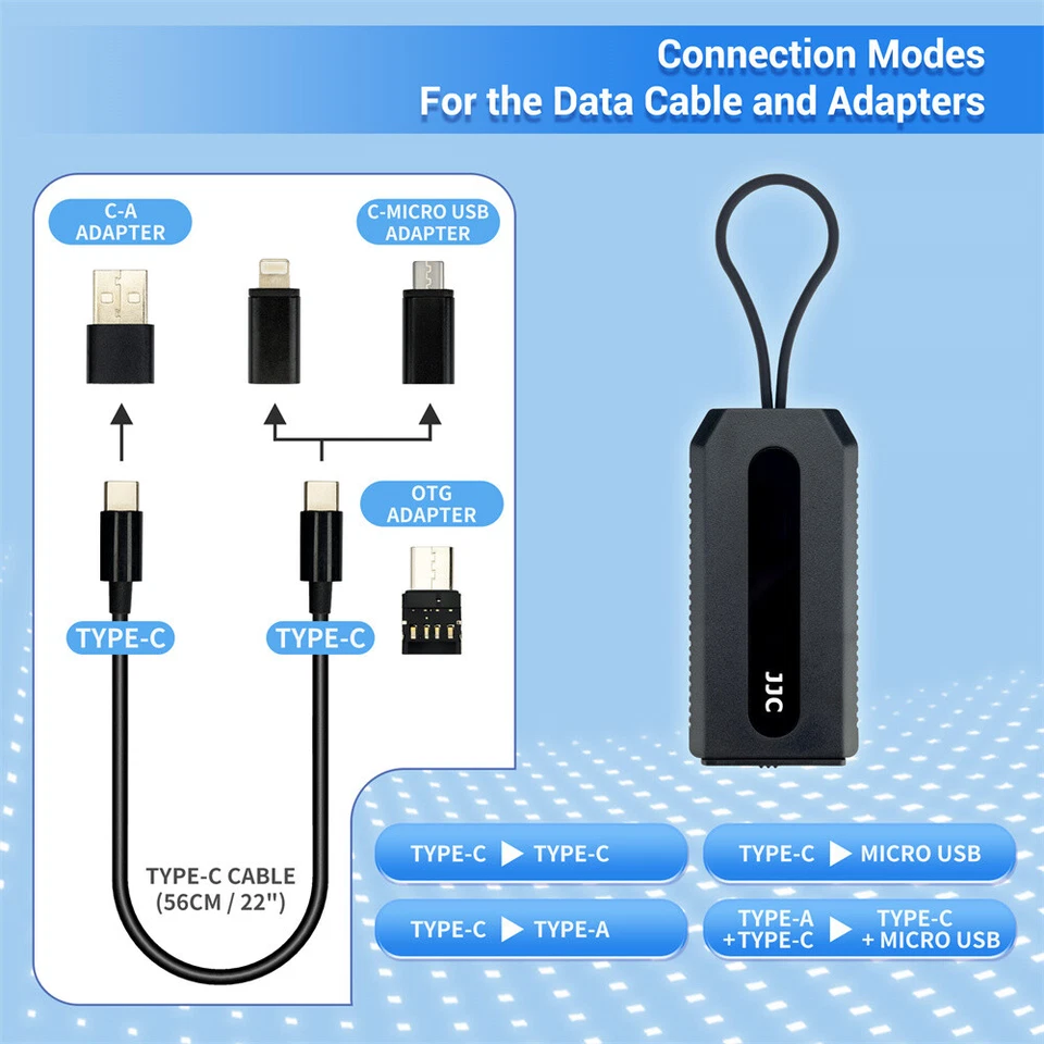 Multi-Function 22" 65W USB Type C Cable+Type A Micro USB OTG Adapter Case Travel - Image 2 of 4