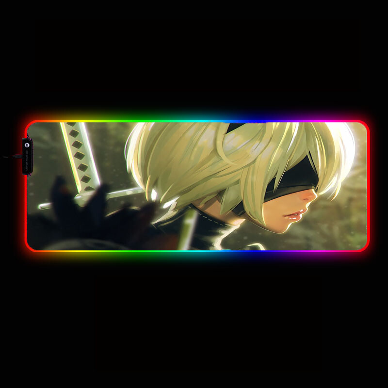 Anime RGB Gaming Mouse Pad Large Non-Slip Desk Mat with Rubber Base for Keyboard and Mouse  
