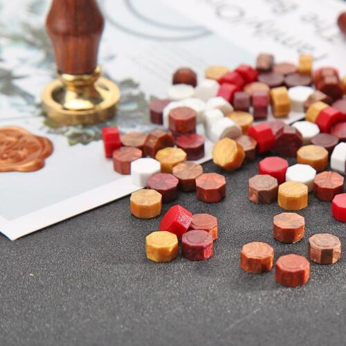 100pcs Wax Seal Beads Handmade Vintage Octagon Wax Seal Grain for Envelope Decor - Afbeelding 1 van 6