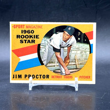 1960 Topps #141 Jim Proctor Rookie Detroit Tigers Vintage Baseball Trading Card. rookie card picture