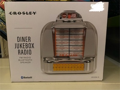 Radio de mesa Crosley Diner Jukebox Bluetooth cromada CR1120A-SI Radio de mesa Crosley Diner Jukebox Bluetooth cromada CR1120A-SI