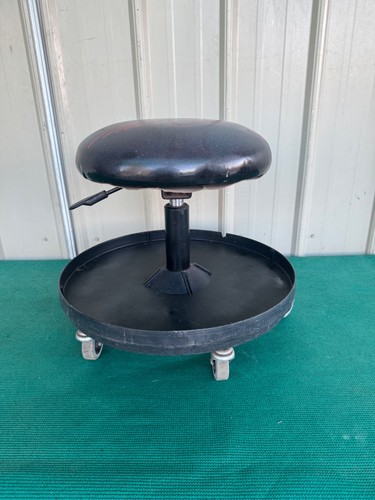 Vintage Ford Mustang Rolling Mechanic Stool Garage Shop Seat Adjustable Height