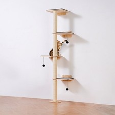 HOT/ 4 Tiers Cat Tree,Cat Wall Furniture Set w/4 Jumping Boards,Wall-Mounted Ca