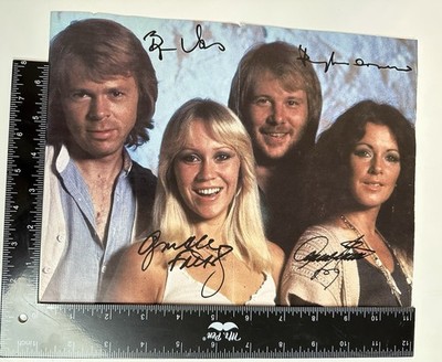 Vintage ABBA Hand Signed Autograph Photo & Fan Collected Memorabilia  1970s RARE