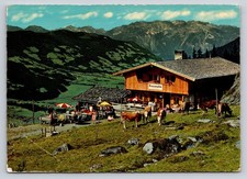 Vintage Postcard Rosenalm Jausenstation Zell am Ziller Austria Alps Cattle 1977