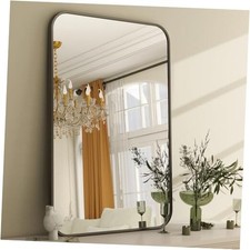24 x 36 Inch Bathroom Mirror, Rounded Rectangular 36"L x 24"W Black-rectangle