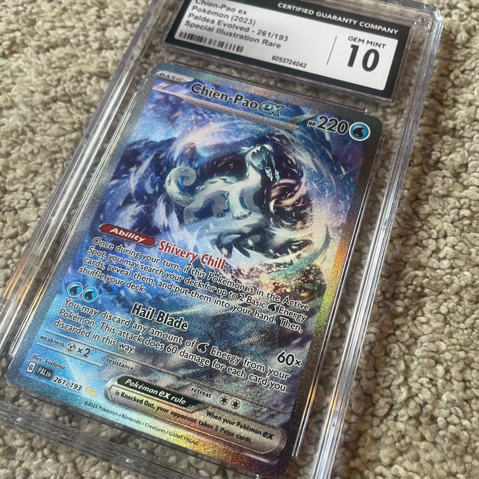 Chien-Pao ex 261/193 CGC 10 Gem Mint Graded Pokemon Card Slab Paldea Evolved SIR