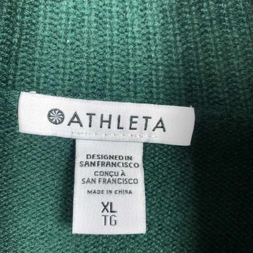 Suéter Athleta Alpine Para Mujer XL Verde Cuello Alto Merino Cachemira Calce Relajado Foto 3 de 4