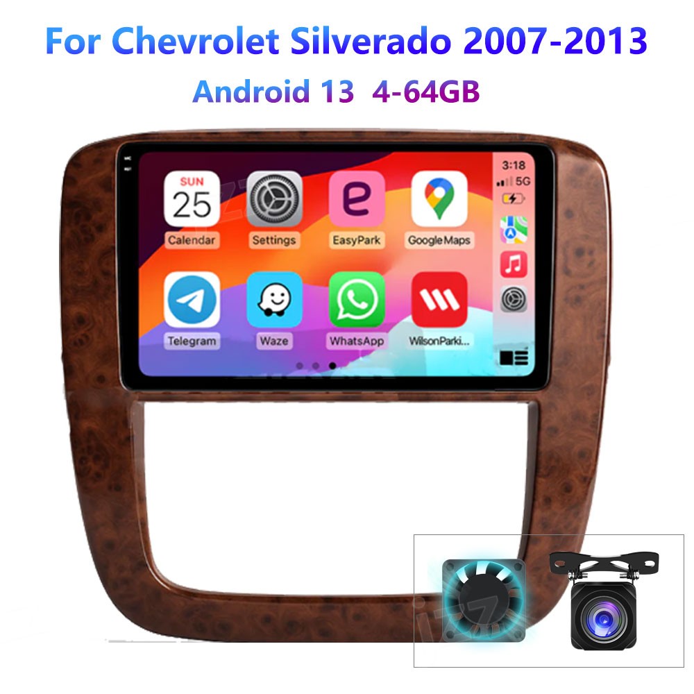 4-64GB For GMC Yukon 2007-2012 Car Stereo Radio Wireless Carplay Android Auto