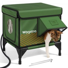 Heated Cat House for Outside, Insulated Weatherproof Heated Outdoor Cat House...