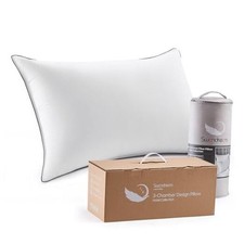 Goose Feather Down Fiber Standard Pillow Single Pack, Standard Single Pack 
