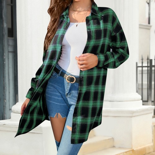 Vintage Plaid Shirt Jacket for Women Perfect for Shopping and Gatherings - Picture 22 of 96