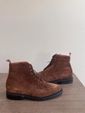Thom Browne Brown Suede Wingtip Boots Men’s US 10