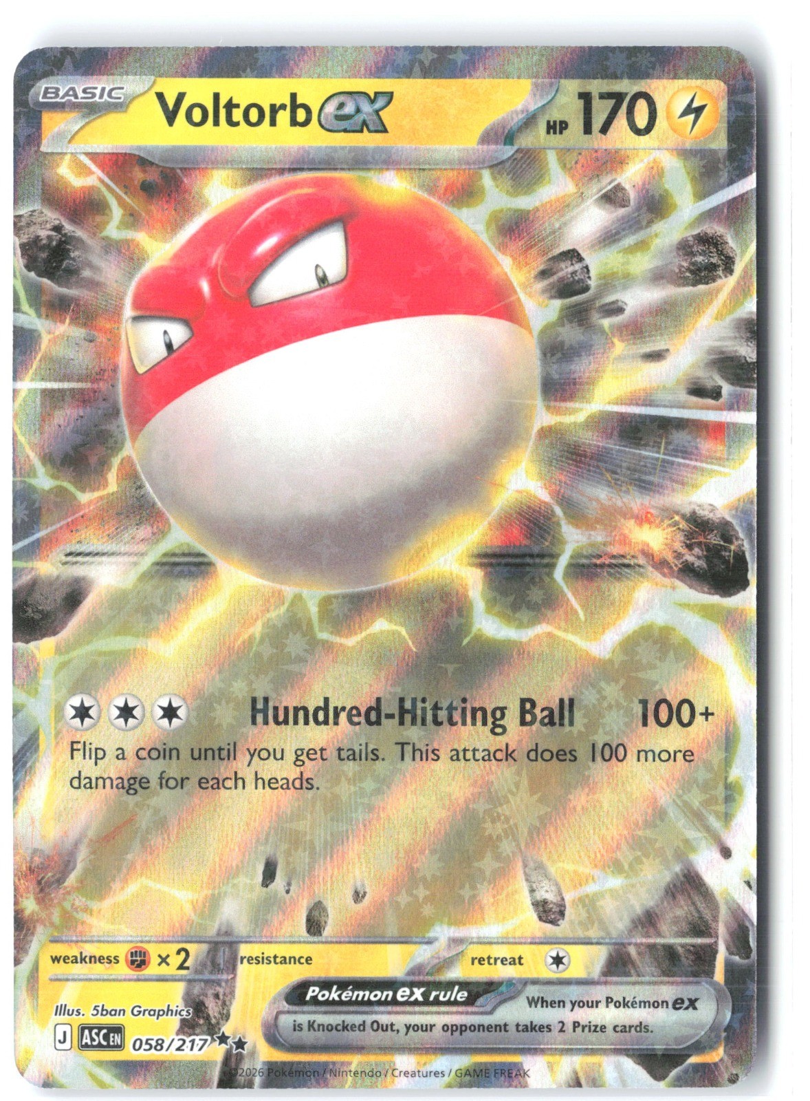 Voltorb ex Holo Double Rare ME: Ascended Heroes 058/217 NM
