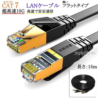 Compatible FUJITSU Cat7 Flat Shielded LAN Cable 15m RJ45 STP