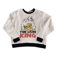 Disney Lion King Sweatshirt Kids Large Gray Mufasa Simba Crewneck Pullover