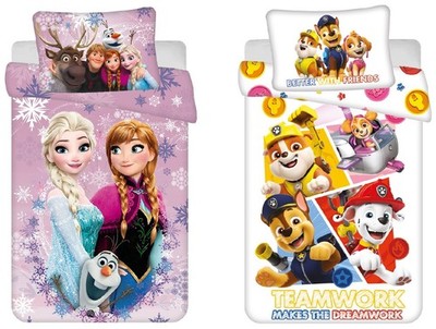 Frozen Paw Patrol Babybettwäsche Filmmotive 100x135 + 40x60 cm 100 % Baumwolle