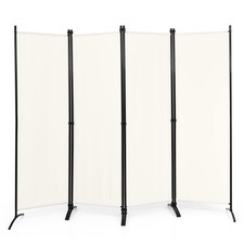 Giantex 5.6 Ft Tall 4 Panel Room Divider White, Lightweight Portable Folding